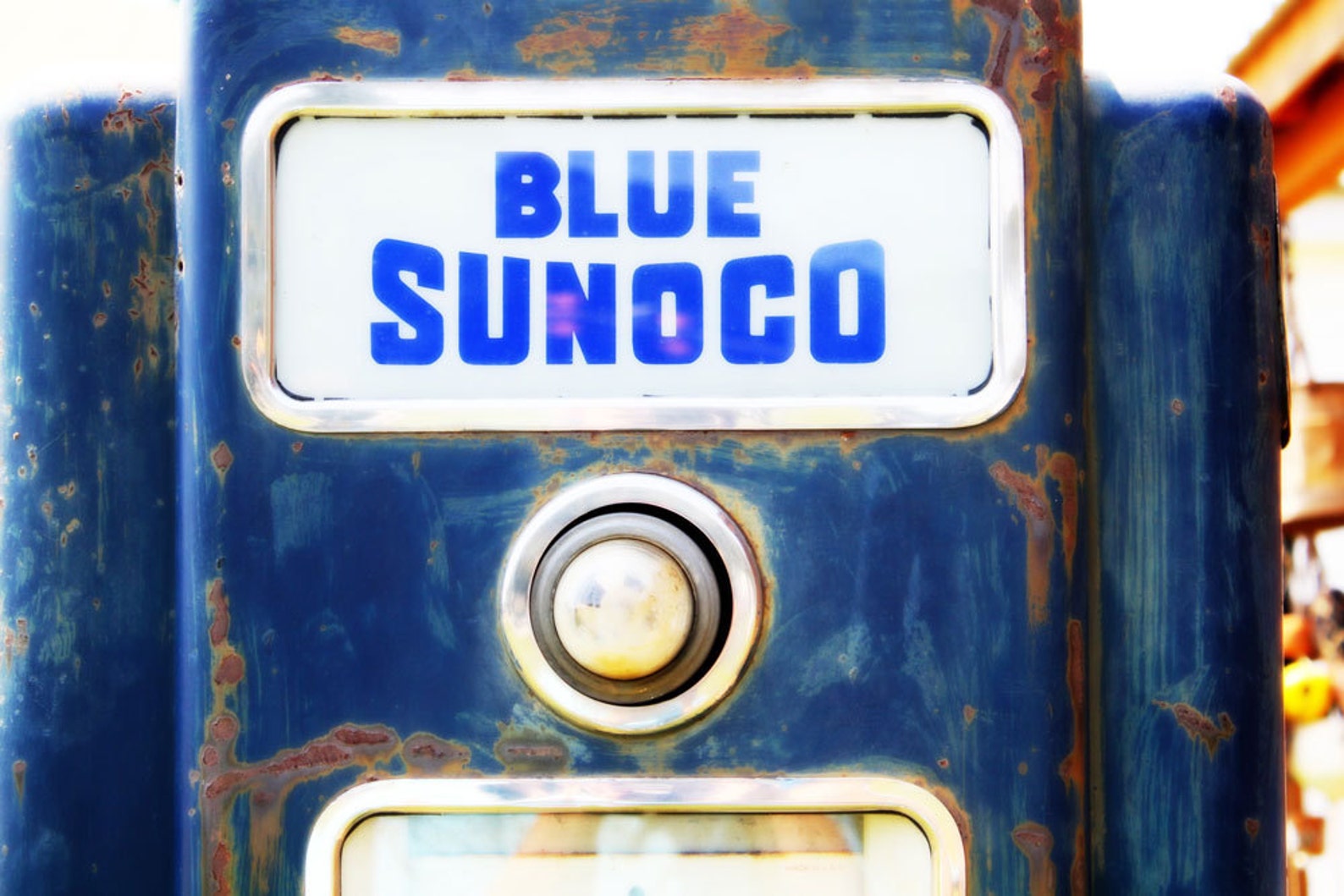Vintage Gas Pump Fine Art Photography Antique Car Gas Pump Blue White