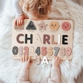 Wooden Busy Board Puzzle, Personalized Name Puzzle Toy, Baby Girl Gift, Nursery Decor, First Easter Gift, Custom Gift, One Year Old Gift