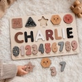 Wooden Busy Board Puzzle, Personalized Name Puzzle Toy, Baby Girl Gift, Nursery Decor, First Easter Gift, Custom Gift, One Year Old Gift