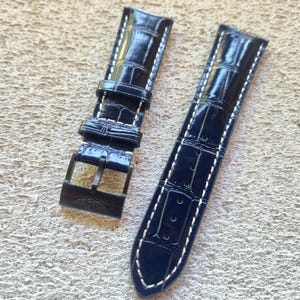 Alligator Leather Band for Breitling Navitimer, Superocean, Avenger Watch - 22mm/24mm