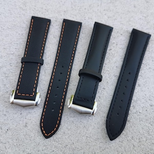 Fabric Canvas & Leather Strap for Omega Seamaster 300, Speedmaster Watch - 19mm,20mm,21mm,22mm