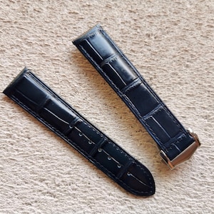 Leather Band for Omega Seamaster Aqua Terra 150M, Diver 300M, Speedmaster, DE VILLE - 19mm,20mm,21mm