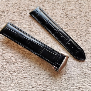 Leather Strap for Omega Seamaster Aqua Terra 150M, Diver 300M, Speedmaster, DE VILLE - 19mm,20mm,21mm