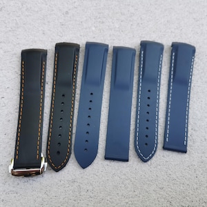 FKM Rubber Strap for Omega Seamaster 300 Planet Ocean 600, Speedmaster - 19mm,20mm,21mm,22mm