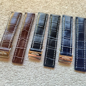 Aftermarket Leather Strap for Breitling Navitimer, Superocean, Avenger Watch - 20mm/22mm/24mm