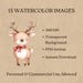 Cute Christmas Watercolor Clipart 15 PNG Files Santa, Reindeer ...