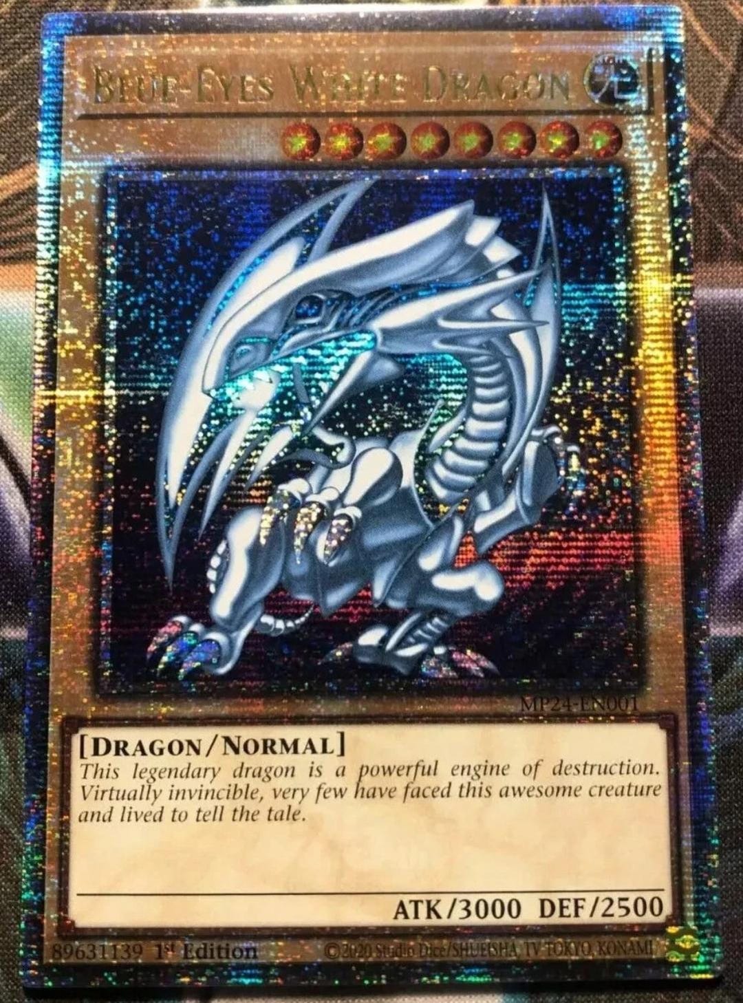 Blue eyes White Dragon quarter Century Secret Rare MP24 EN001 25th blue-eyes-white-dragon-quarter-century-secret-rare-mp24-en001-25th