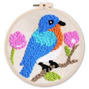 Cartoon Animal Punch Needle Embroidery Kit, DIY Wool Needlework Set for Adults, Decorative Poke Embroidery Craft image 18