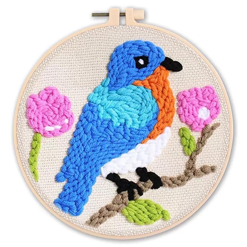 Cartoon Animal Punch Needle Embroidery Kit, DIY Wool Needlework Set for Adults, Decorative Poke Embroidery Craft image 18