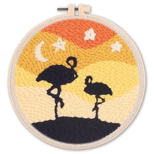 Cartoon Animal Punch Needle Embroidery Kit, DIY Wool Needlework Set for Adults, Decorative Poke Embroidery Craft image 16
