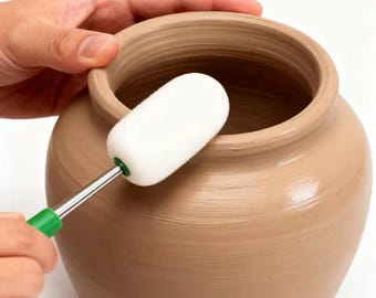 Pottery Tools Set, Ceramic Throwing Stick, Sponge Holder, Pottery Trimming Tools for Clay Sculpture, DIY Craft