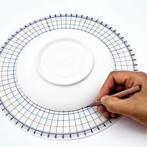 26cm Circle Divider Ceramic Pottery Ruler - Rotary Disc Wheel Trimmer - Practical Divider Clay Tool for Potters - Circular Symmetry Pad