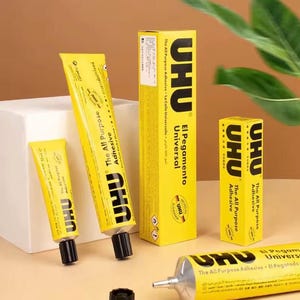 Adhesivo transparente multiusos UHU: pegamento transparente extrafuerte para proyectos de bricolaje, tela, cuero y manualidades.