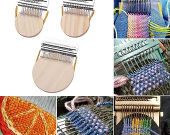 Speedweve Darning Loom | DIY Braiding & Mending Kit | Visible Repair Tool | 10/14/21/28/42 Hook Wooden Speed Weave Loom