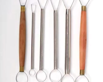 Clay Sculpture Scraper Tool, Double-Ended Stainless Steel Carving Tool, Ceramic Finishing & Detailing Tool for DIY Pottery