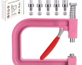 Pearl Setting Machine | Hand Press Tool with Beads and Screw Heads for Clothes, Bags and Skirts