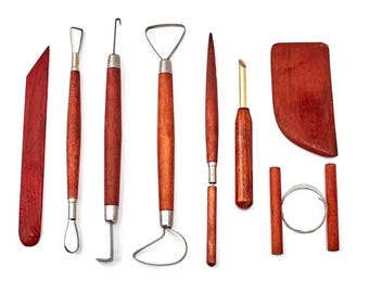 8-Piece Clay Shaping Tool Set | Steel Needle, Scraper, Cutting, and Punching Tools for DIY Pottery and Sculpture Trimming