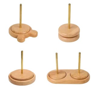 Rotierender Holz-Garnhalter - Häkel-Strickgarn-Spinner, Desktop-Fadenaufwickler & Aufbewahrungsregal