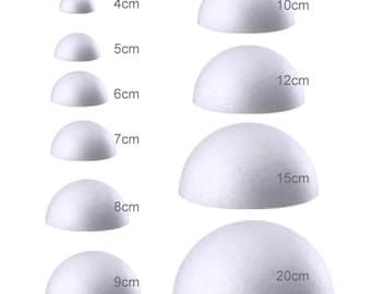 Half Round Solid Polystyrene Styrofoam Foam Balls for DIY Wedding Christmas Kids Craft Celebration Decorations.