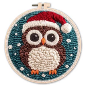 Cartoon Animal Punch Needle Embroidery Kit, DIY Wool Needlework Set for Adults, Decorative Poke Embroidery Craft image 19