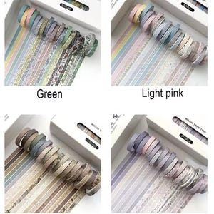 20 Rolls Thin Washi Tape Set – Floral & Plant Pattern Decorative Strips for Journals, Planners, Scrapbooks, DIY Crafts