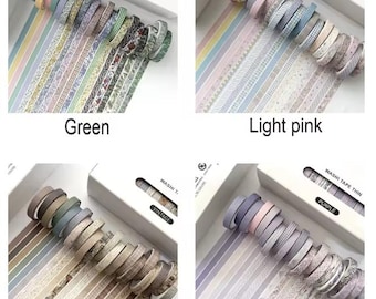 20 Rolls Thin Washi Tape Set – Floral & Plant Pattern Decorative Strips for Journals, Planners, Scrapbooks, DIY Crafts