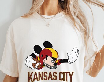 Kansas City Football Disney Shirt, Vintage Look Kansas Game Day Tee, Retro Kansas Football Sweatshirt, Tailgate Outfit Gift