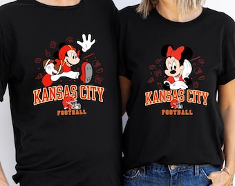 Kansas City Football Family Matching Shirt: Mickey & Minnie Game Day Tee