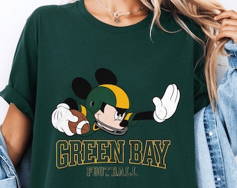 Green Bay Football Disney Tee, Vintage Look Green Bay Game Day Shirt, Retro Green Bay Football Sweatshirt, Tailgate Outfit