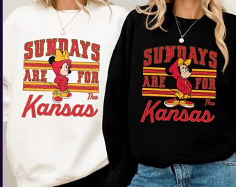 Sundays Are For The Kansas Shirt | Mickey Minnie Matching Couple Custom Game Day Sweatshirt Tee