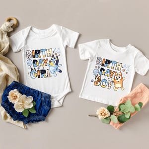 Cute Cartoon Birthday Girl Boy Party Shirts , Custom Birthday Girl Shirt, Personalized Birthday Boy Shirt