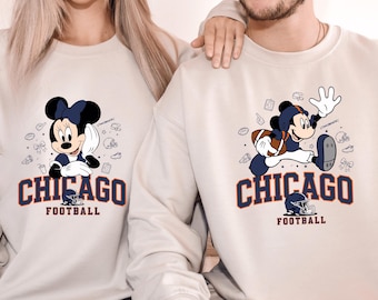 Chicago Football Family Matching Tee Sweatshirt – Mickey  Minnie Game Day Shirts for Kids & Adults