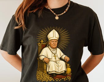 Trump Pope Graphic Tee: Political Satire Humor T-Shirt