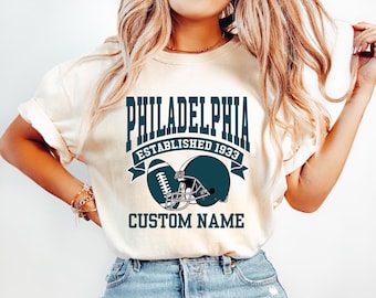 Personalized Philadelphia Football  T-Shirt, Sundays Are For The Birds, Football Crewneck Shirt, Game Day Shirt, Comfort Colors® Football