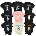 Personalized Blue Dog Family Matching T-Shirts: Birthday Party Tees