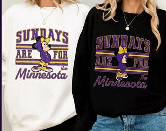 Sundays Are For The Minnesota Shirt | Mickey Minnie Matching Couple Custom Game Day Sweatshirt Tee