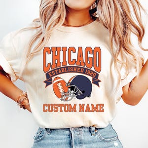 Personalized Chicago Football Shirt, Chicago Football Fan Unisex T-shirt, Bear Gift Shirt, Bear Fan Shirt, Comfort Colors®