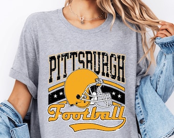 Vintage Look Pittsburgh Football Shirt: Vintage Game Day Tee