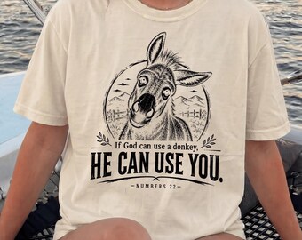 Funny Christian Shirt, Christian Donkey Tee, Bible Verse Shirt, Faith Shirt Gift