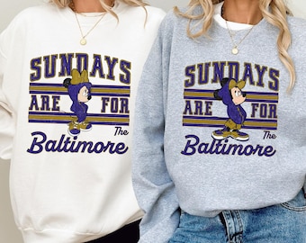 Sundays Are For The Baltimore Shirt | Mickey Minnie Matching Couple Custom Game Day Sweatshirt Tee