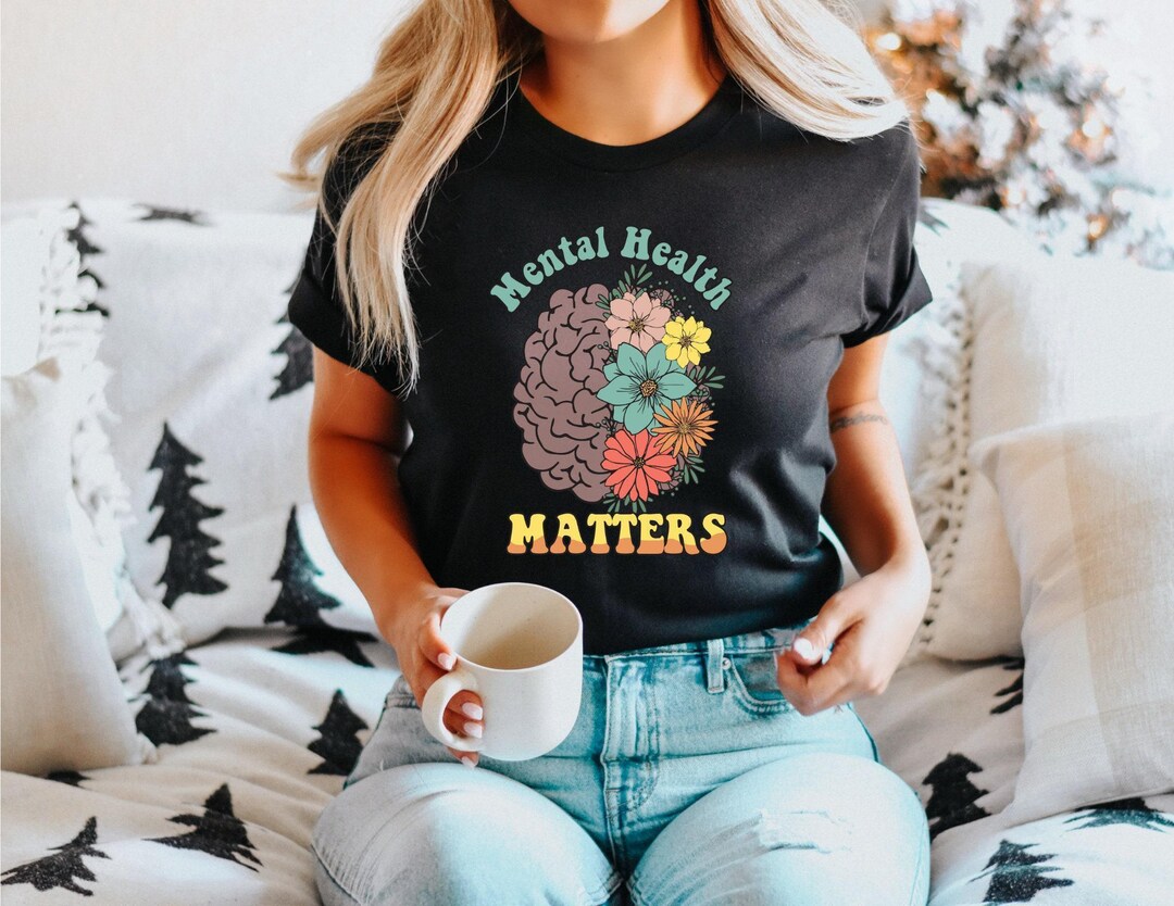 Mental Health Matters Shirt: Floral Brain Graphic Tee - Etsy