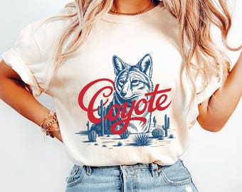 Vintage Coyote Shirt – Desert Western Graphic Tee – Southwestern Wildlife T-Shirt