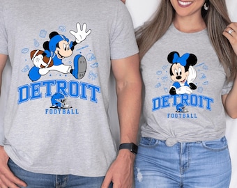 Detroit Football Family Sweatshirts: Mickey & Minnie Game Day Pullovers