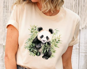 Comfort Colors© Cute Panda Eating Bamboo Shirt, Panda Shirt, Panda Lover Gift, Animal Lover Shirt