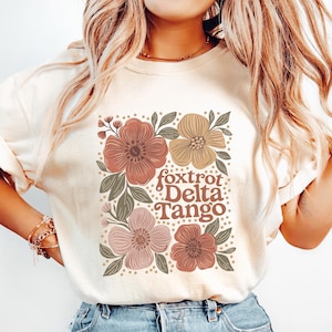 FDT Anti Trump Foxtrot Delta Tango Shirt, Subtle Fck Trump Flower Tee Shirt, Gift for Democrat, Fck Trump Progressive Liberal Flower Tee