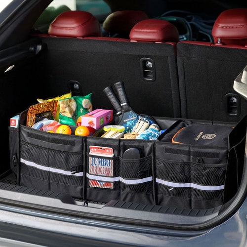 EASYBERG Large Trunk Organizer With Built-in Leakproof Cooler Bag, 600D Black Oxford - View #7