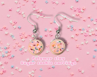 Handgemaakte Sugar Cookie-hangoorbellen | Unieke sieraden van polymeerklei | 6 kleuren