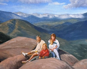 Custom Hand-Painted Oil Painting from Photo, Family Portrait, Gift for Parents Couples Keepsake