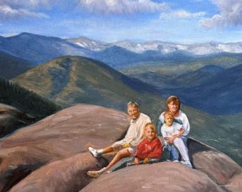 Custom Hand-Painted Oil Painting from Photo, Family Portrait, Gift for Parents Couples Keepsake