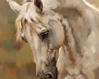 Hand-Painted Horse Portrait from Photo, Custom Oil Painting on Canvas, Gift for Horse Lovers